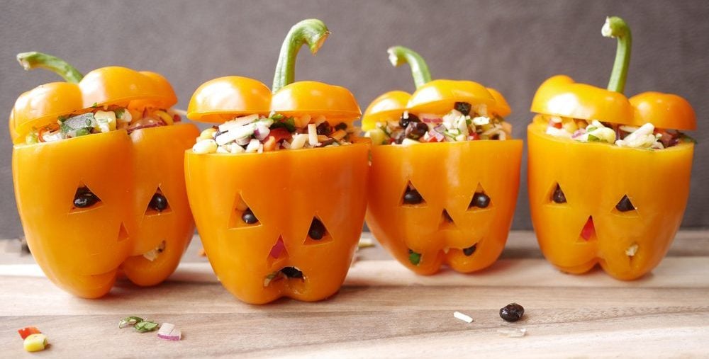 stuffed bell peppers healthy halloween recipe 