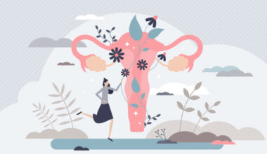 Illustrated drawing of fertility healthcare checkup with flowers