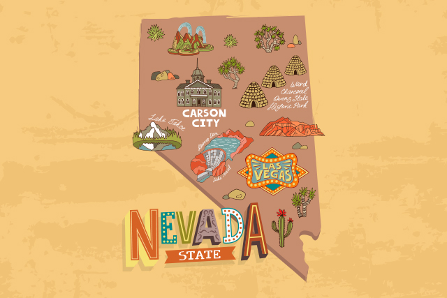 tourist map of Nevada