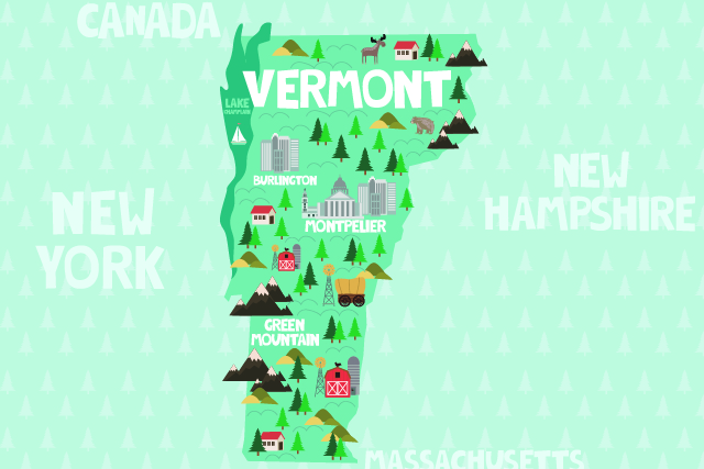 Tourist map of Vermont.