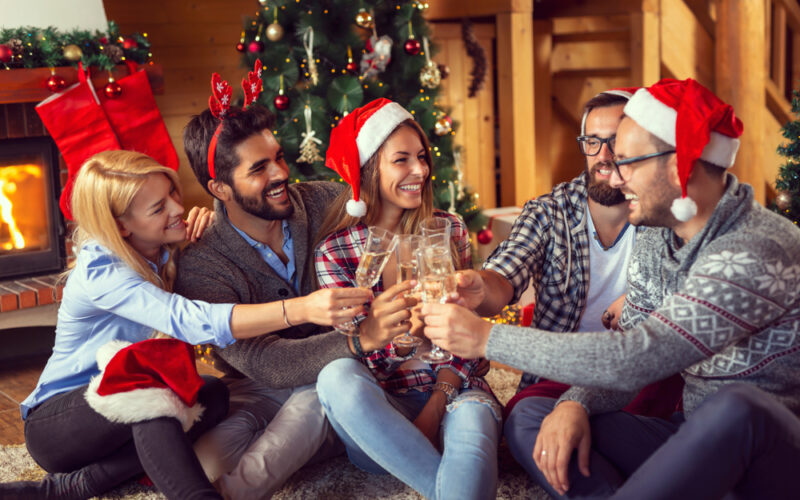 woman happy losing weight before christmas