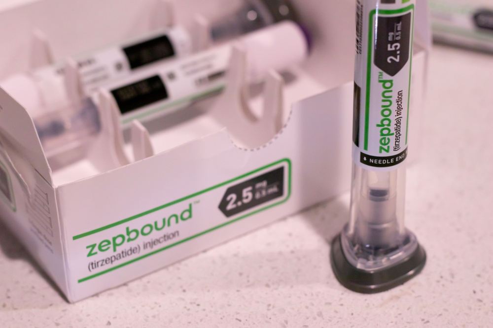 A Zepbound pen on table after removed from package