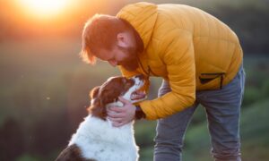 Man enjoying nature with his ESA