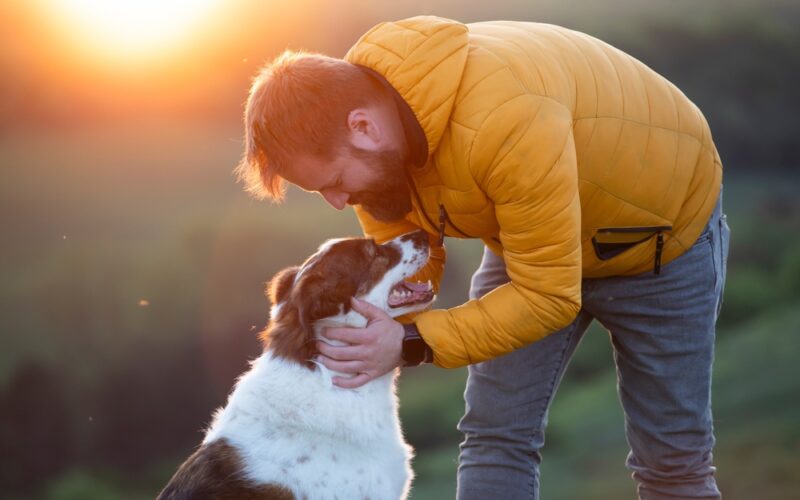 Man enjoying nature with his ESA