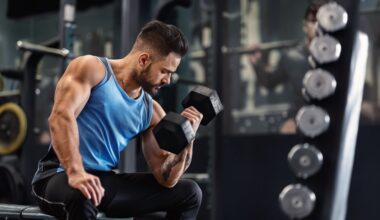 Bodybuilder lifting weights