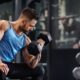 Bodybuilder lifting weights