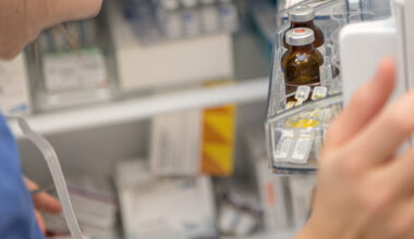 Lots of medication in a fridge