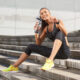 Woman staying hydrated after workout