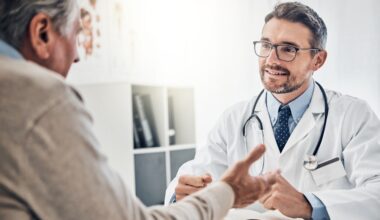 Consultation between a man and a doctor
