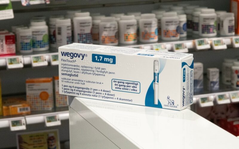 Wegovy packaging sitting on countertop