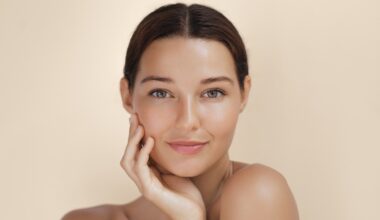 Close up photo of woman with nice and radiant skin