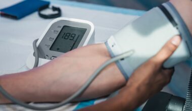 Up close image of someone getting their blood pressure checked