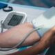 Up close image of someone getting their blood pressure checked