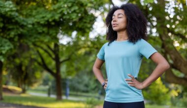 Woman practicing mental clarity in a park