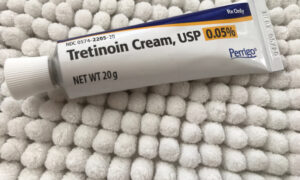 Up close photo of tretinoin cream