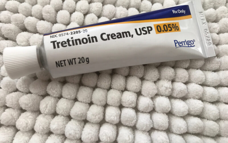 Up close photo of tretinoin cream