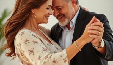 Perimenopausal woman happily dancing with husband after DHEA hormone treatment