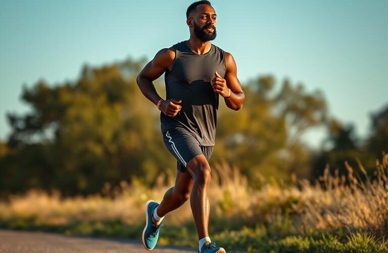 African_American_Man_Jogging_In_Nature