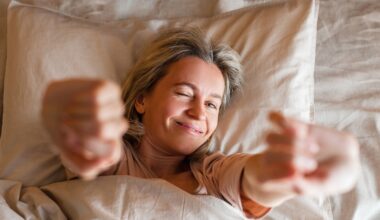 woman waking up fresh in bed