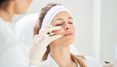 A scene of medical cosmetology treatments botox injection.