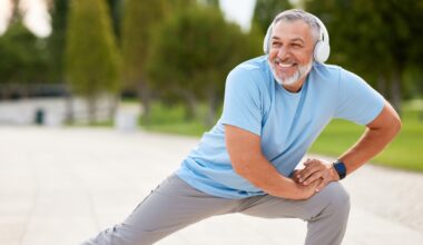 Healthy, happy older man exercising, representing the role of active lifestyle choices in supporting longevity and overall wellness, alongside potential benefits of methylene blue for healthy aging.
