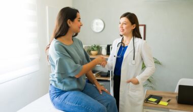 Woman on Wegovy weight loss medication consulting with her doctor about symptoms of fatigue.