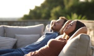 Man and Woman Laying Down Considering, Does Wegovy Change Your Appetite Permanently, Or Only While You’re Taking It