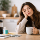 Girl Exhausted Despite Coffee and Sleep and Considering Getting Lab Tests Done