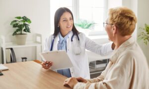 Doctor talking to patient. Explaining the effectiveness of semaglutide