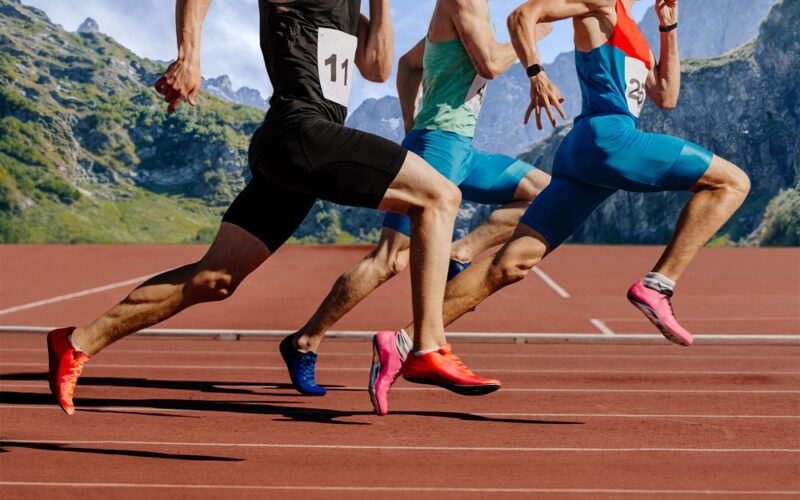 A group of athletes running. They are elite athletes that know benefit from sermorelin.