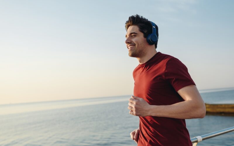 An active man running after their performance has been boosted through enclomiphene.