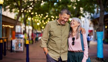 An older couple walking after boosting their metabolism through NAD+ therapy and medication.